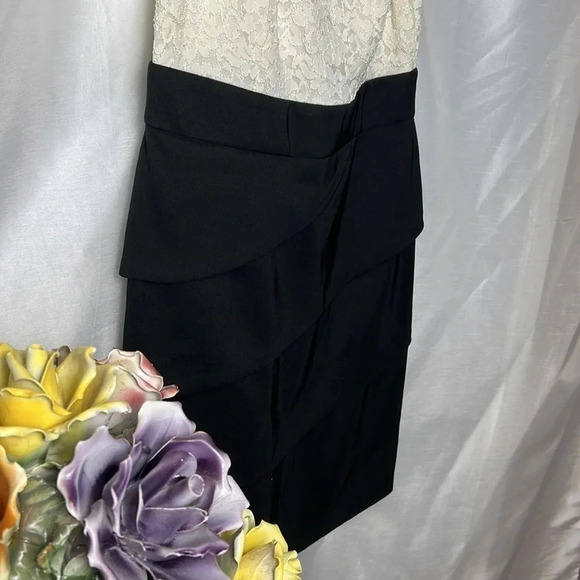 Dress NWT Black & White ,lace ,beads ,back zipper, Layered look ,event, classic - Picture 7 of 16